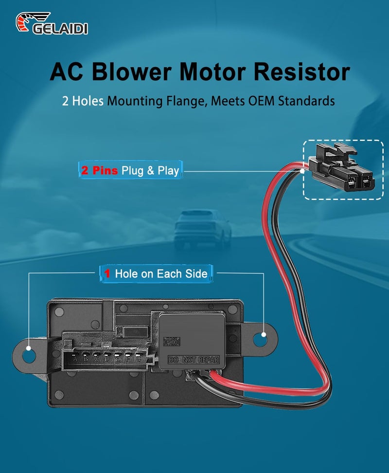 GELAIDI HVAC Blower Motor Resistor for 1999-2006 Chevy Avalanche Silverado Tahoe Suburban & GMC Sierra Yukon | OE Replacement Part #22807122, 973-409, 89019089, 15-81087 | Manual AC Control Module - Image 3